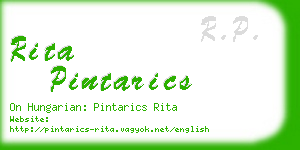 rita pintarics business card